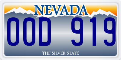 NV license plate 00D919