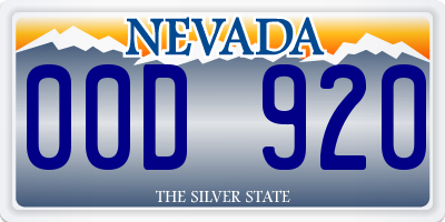 NV license plate 00D920