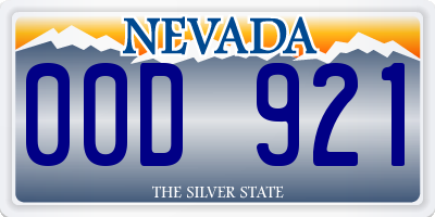 NV license plate 00D921