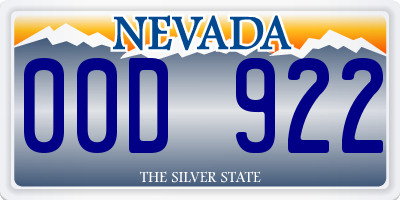 NV license plate 00D922