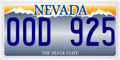 NV license plate 00D925