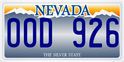 NV license plate 00D926