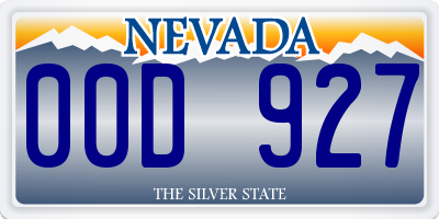 NV license plate 00D927