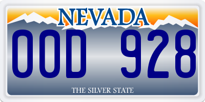 NV license plate 00D928