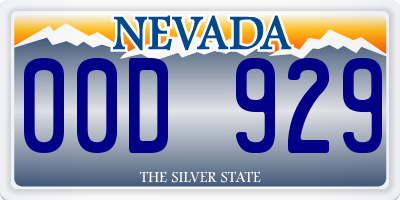 NV license plate 00D929