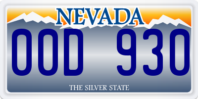 NV license plate 00D930