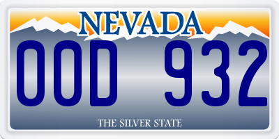 NV license plate 00D932