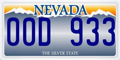 NV license plate 00D933