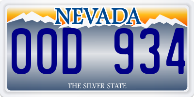 NV license plate 00D934