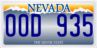 NV license plate 00D935