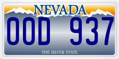 NV license plate 00D937