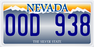 NV license plate 00D938