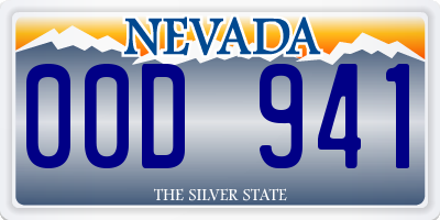 NV license plate 00D941