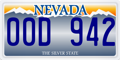 NV license plate 00D942