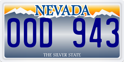 NV license plate 00D943