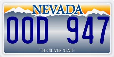 NV license plate 00D947