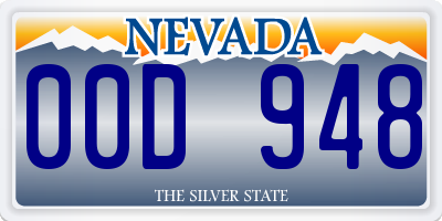 NV license plate 00D948