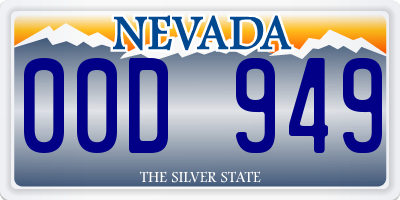 NV license plate 00D949