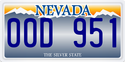 NV license plate 00D951