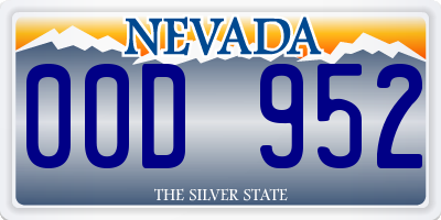 NV license plate 00D952