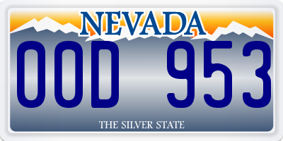 NV license plate 00D953