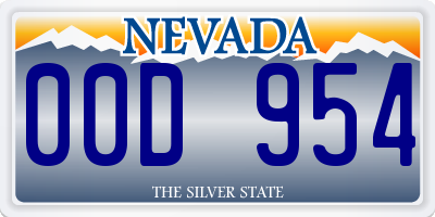 NV license plate 00D954