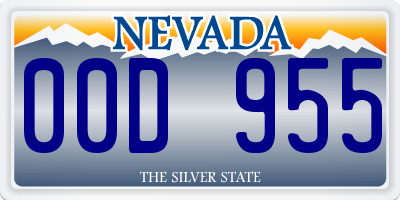 NV license plate 00D955