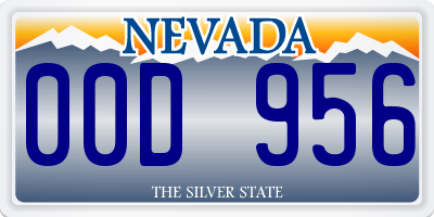 NV license plate 00D956