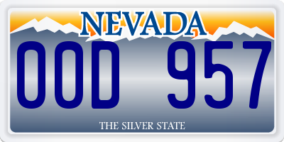 NV license plate 00D957