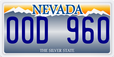 NV license plate 00D960