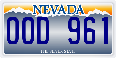NV license plate 00D961