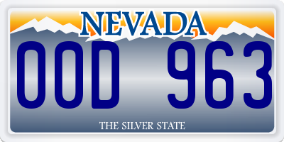 NV license plate 00D963