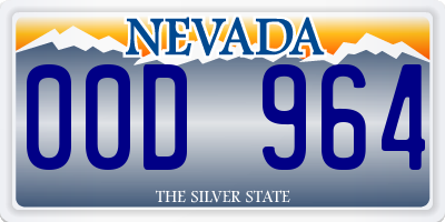 NV license plate 00D964
