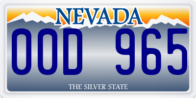 NV license plate 00D965