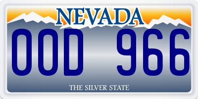 NV license plate 00D966