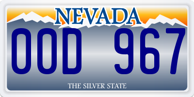 NV license plate 00D967