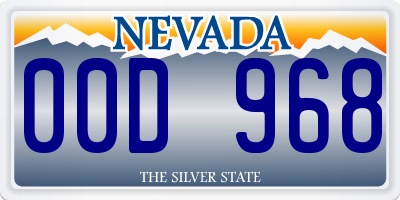 NV license plate 00D968