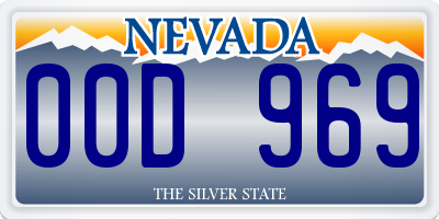 NV license plate 00D969