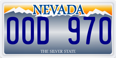 NV license plate 00D970