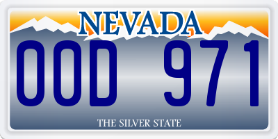 NV license plate 00D971