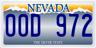 NV license plate 00D972