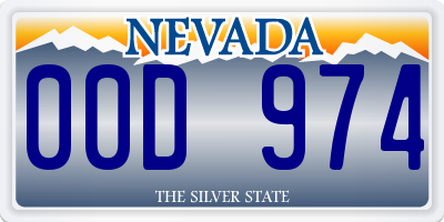 NV license plate 00D974