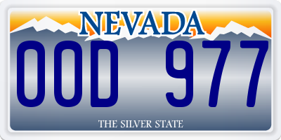 NV license plate 00D977