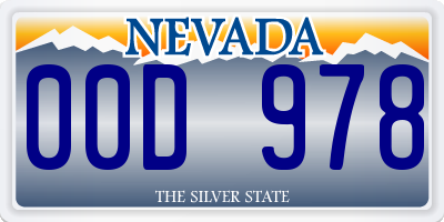 NV license plate 00D978