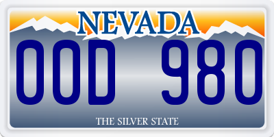 NV license plate 00D980