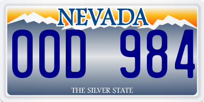 NV license plate 00D984