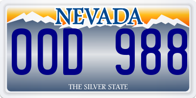 NV license plate 00D988