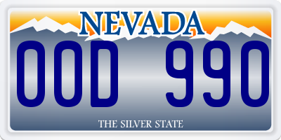 NV license plate 00D990