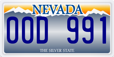 NV license plate 00D991