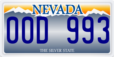 NV license plate 00D993